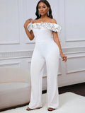 Women's Sexy Tight Solid Color Collar Lotus Side Shoulder Short-Sleeved