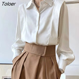 Women Chiffon Office Basic Classic Spring Autumn French Long Sleeve Vintage Ladies Fashion Casual All-match College