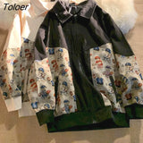 Jacket Design Sense Niche Stitching Bear Print Jacket Men Women Spring Autumn Loose Retro Baseball Uniform Cardigan