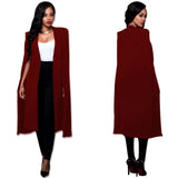 Women Jacket Elegant Office Lady Blazers Outwear White Sexy Split Fork Cape Suit Cape Sleeve Female Coat Spring Autumn-Outfit