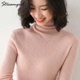 Women Winter Sweater 2020 Casual Solid Elsticity Pullover Knitted Woman Sweaters Black Turtleneck Sweater