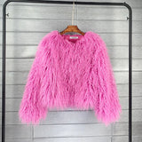 Fur Faux Korean Style Solid Color Tan