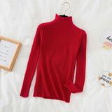 Casual Sweater Women 2021 Long Sleeve Ruffle Sweater Knitted Slim Korean Pullover Solid Bottoming Shirt All Match