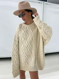 Autumn Knitted Women Sweater Casual Loose Basic Long Sleeve O-Neck Pullover Tops Winter Thick Warm Oversize Female