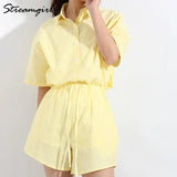 Linen Shorts Sets Summer 2022 Women Two Piece Women's Shorts Set Suits With Oversize Shorts Womens Two Piece Set