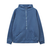 Autumn And Winter New Fashion Leisure Sports Semi-Zip Hooded Short Plus Velvet