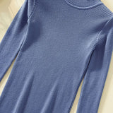 WOTWOY Ribbed Knitted Turtleneck Sweater Women Autumn Winter Slim Fit Basic Pullover Female Long Sleeve Black White