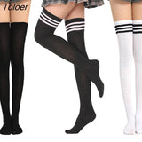 High Socks Striped Women Sexy Long Stockings Female Over Knee Socks Nylon Women's Leg