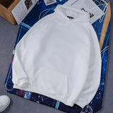 Hoodies Solid Color Hooded Tops Women Men O Neck Sweatshirt Long-sleeved Winter Plus Velvet Thickening Coat