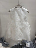 Vest Women's Summer 2024 New Design Feeling Of European Root Yarn Embroidery New Chinese Style Outside Folded Horse Clip-Outfit