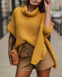 Fashion Yellow High Collar Slit Loose