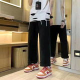 High Street Jeans Male Personality Printed Hip Hop Fashion Clothing Straight Pants High Waist Y2K Jeans-Outfit