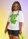 White Casual O-Neck Short Sleeves Letter Print Two Piece Shorts
