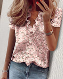 New Women Shirt Ruffle Patchwork Fashion Print Plus Size Tops Casual Loose Streetwear Elegant Office Work Wear