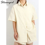 Linen Shorts Sets Summer 2022 Women Two Piece Women's Shorts Set Suits With Oversize Shorts Womens Two Piece Set