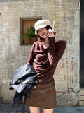 Xixi 2025 Autumn White Label New Temperament Collared Haired Shirt Lady 100 On Top Women