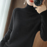 Cashmere Sweaters Women Autumn Winter Solid Casual Bottoming Jumpers Female Long Sleeve Thick Knitted Slim