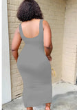 U-Neck Sleeveless Character Print Asymmetrical Tank