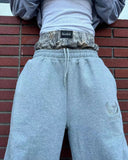 Sales Spliced Sports Pants Leisure Trousers Men's Loose Straight Tube Retro High Street Wide-Legged Panties-Outfit