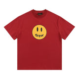 Drewhouse Classic Smiley Face Printed Short-Sleeved High Street Tide Brand Casual Loose Couple T-Shirts-Outfit