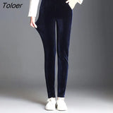 Size 3xl Leggings Plus Velvet Thickening Women Autumn Winter Gold Velvet Double-sided Velvet Outer Wear Women Casual