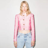 2025 Star Fashion New Suit Short Jacket Half-Swear Set Pink