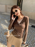 Xixi 2025 Autumn White Label New Temperament High-Collar Lace Bottom-Up Lady 100 Top Women