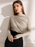 And Winter Small High-Collar Design Sense Draw With Long-Sleeved T-Shirt