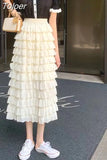 Skirts Womens Korean Fashion Clothing High Waist Slim Fit Sweet Temperament Jupe Korean Long Skirt 2023 Faldas De