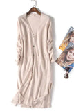 Korean Single Breasted Long Sweater Women Summer Long Sleeve Knit Cardigan Pockets Oversize Sueter Mujer