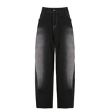 The New Summer Style Water Wash Color Waist Pleated Loose Trouser Legs Casual Fashion Show Skinny Jeans-Outfit