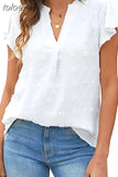 Sleeve Casual V-neck Summer Blouse Ladies Tops Fashion Women Outfits Chiffon Shirt Casual Loose Clothing Elegant New