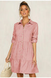 Shirt Dress Women 2021 Turn Down Office Long Sleeve Mini Dress Elegant Blue Sexy Party Dresses Vestidos De Mujer