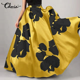 2022 Vintage Maxi Skirts Women Bohemian High Waist Long Skirt Autumn Casual Flower Printed Party Beach Bottoms