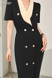 V-Neck Maxi Dresses for Women Short Sleeve Slim Bodycon Business Party Vestidos Femme Fashion Evening Dress Robe