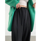 Drawstring Sweat Pants Women's Loose Casual Elastic Waist Hanging Feeling Wide Leg