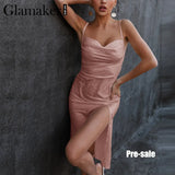Leopard printed sexy sundress Summer spring shir elegant slim high split sleeveless dress Ladies white holiday