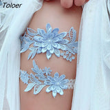 Garters Embroidery Floral Sexy Garters For Women/Bride Thigh Ring Bridal Leg Garter Elastic