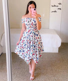 Ebay Dress Word Shoulder Irregular Shoulder Digital Print Long