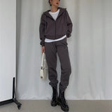 Female Tracksuits Casual Two Piece Set Hoodie Long Sleeve Sweatshirts & Fleece Sweatpants Women