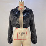 Toloer Autumn And Winter Hot Style Women's Sexy Crop Hot Girl Motorcycle Clothing Women's Leather Coat-Outfit