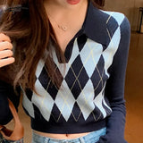 Fashion Sweater College Style Sweaters Bottoms Clothes Pull Femme 2021 Autumn Knitted Jumper Sweater V-neck Pullover