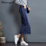Women Denim Skirt Long Saia Jeans Women's Skirt Denim Skirts For Women Summer Vintage Black Long Skirts Female