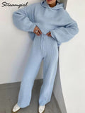 Women Tracksuit 2 Piece Sets Womens Outfits Hoodie Loosed Solid Suits Casual Sweatshirt And Sweatpants Set For Women