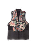 Chinese Style Chinese Style Tang Dynasty Black Waistcoat Women's Summer Vest Unique Super Beautiful Jacket Jacket-Outfit