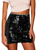 Sequined Skirts Sparkle Slim Short Mini Skirts for Women Shiny Glitter Pencil Skirt Nightwear Party Clubwear 2023 New-Outfit