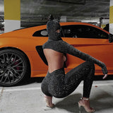 2025 Fashion Sexy Flash Show High-Neck Long Sleeves Long-Sleeved Hat