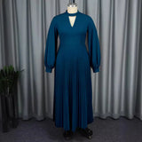 High-End Sleniment Small Standing-Neck Banquet Dress Autumn Lantern Sleeves 100 Roll Dress