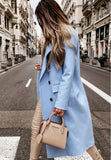 Winter Elegant Turndown Collar Long Blazer with Full