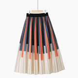 Autumn New Korean Sweet A-Line Skirts Women High Waist Elegant Print Skirt Vintage Kawaii Midi Faldas